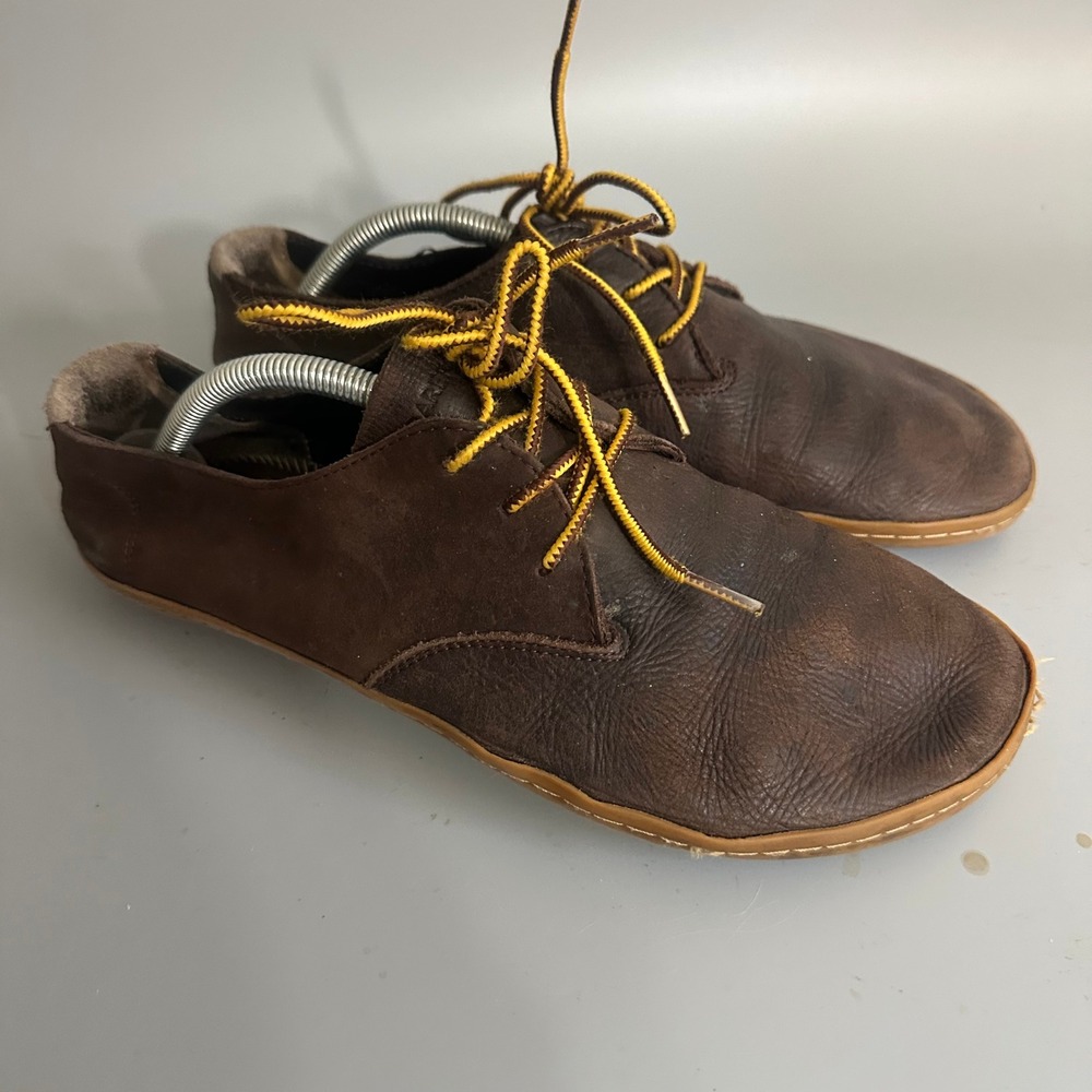 Vivobarefoot Ra II Mens Leather Barefoot Oxford Shoes Brown Size 10.5